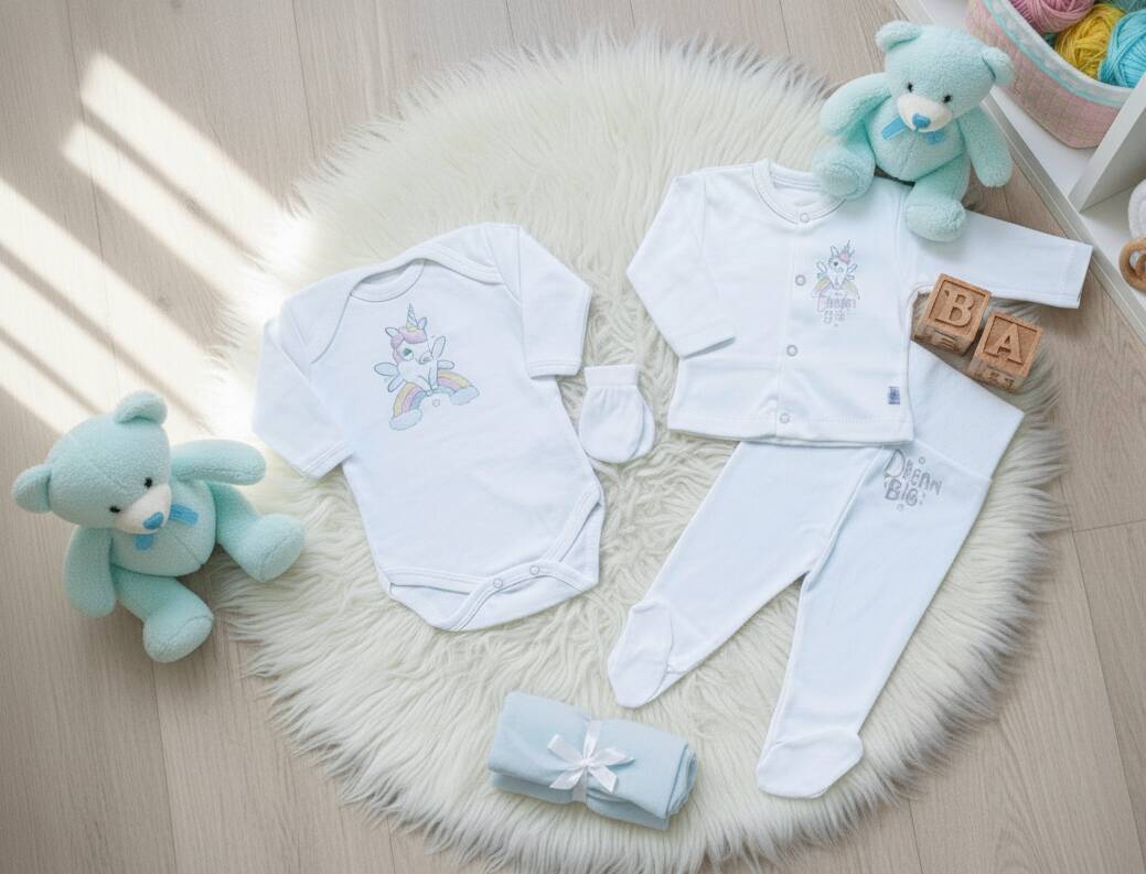 Комплект за изписване на бебе момиче от 3 части